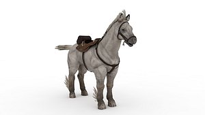 Saddled horse 3D model