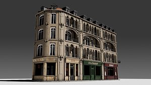 European Store Front Apartment Building