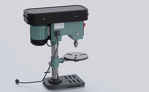 Industrial Drill Press Low High Poly PBR 3D Model 3D