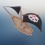 Pirate Ship Handpainted