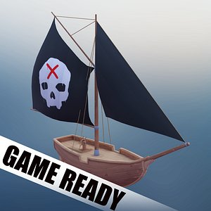 Pirate Ship Handpainted