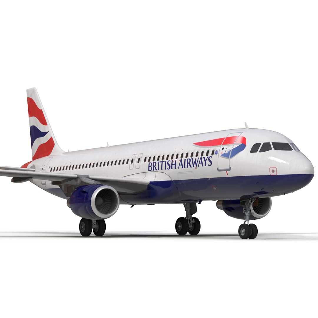 Airbus A320 British Airways 3D model preview