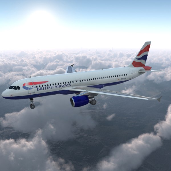 airbus a320 british airways 3d model