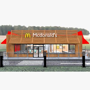 McDonalds Restaurant with interior 3d Model 3D model