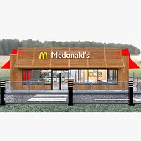 McDonalds Restaurant with interior 3d Model