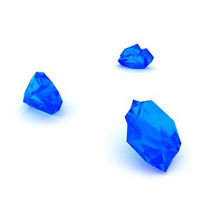 3D blue glass shards