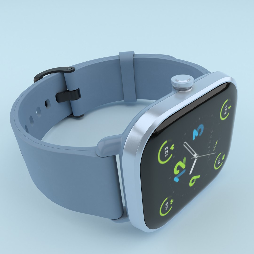 3D Amazfit GTS 2 Mini Specs Blue model - TurboSquid 1896096