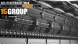 Sci-Fi Architecture Panels Pack vol 10 3D