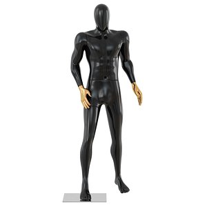 black male mannequin golden model
