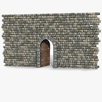 Stone Block Brick Wall Door Hole Enter Entry Hole Castle Passage ornament decorative ornamental plank arch arc fort stronghold fortress