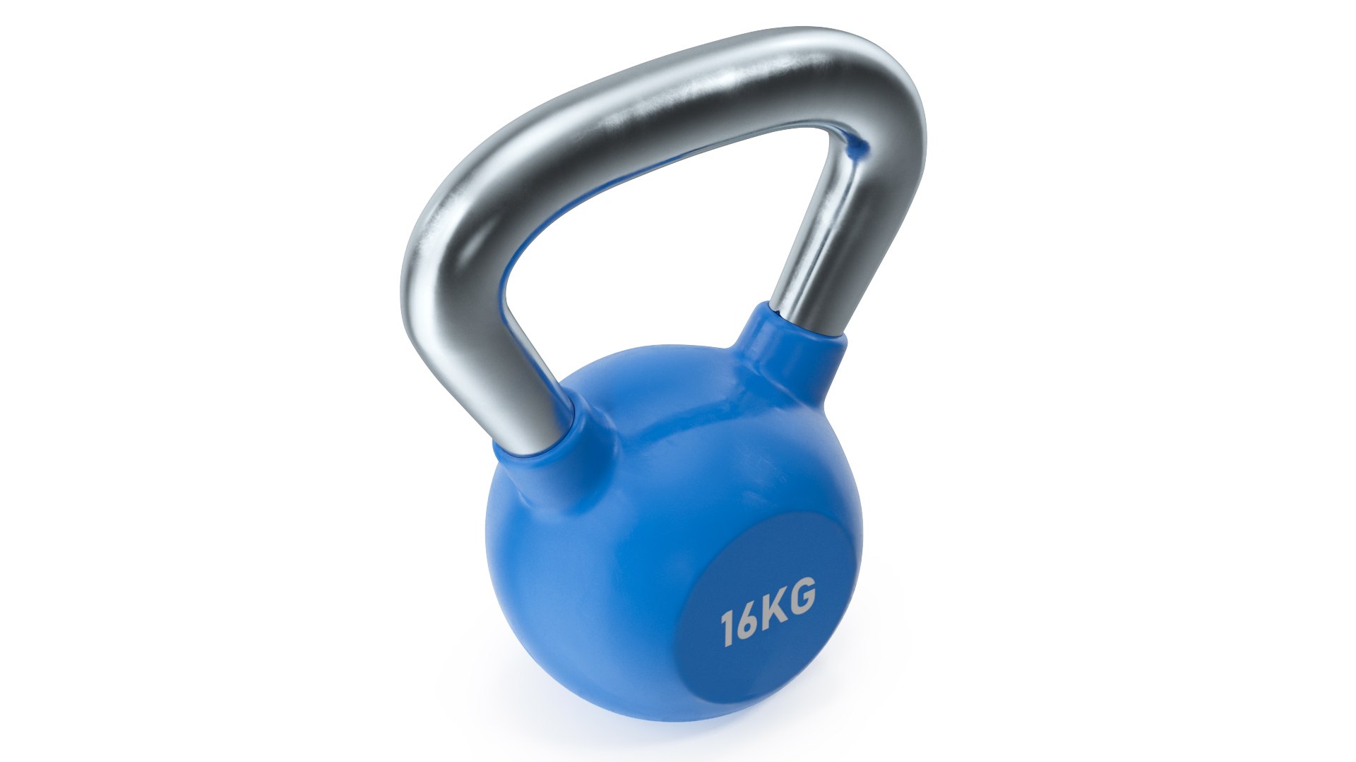 Strength Training Vinyl Coated Kettlebell 16kg 3D model preview