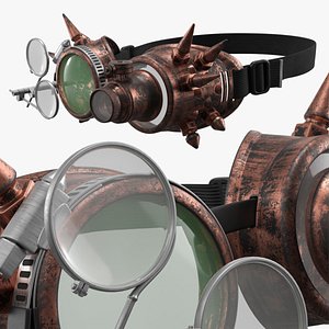Vintage Steampunk Vision Gear with Spikes Copper