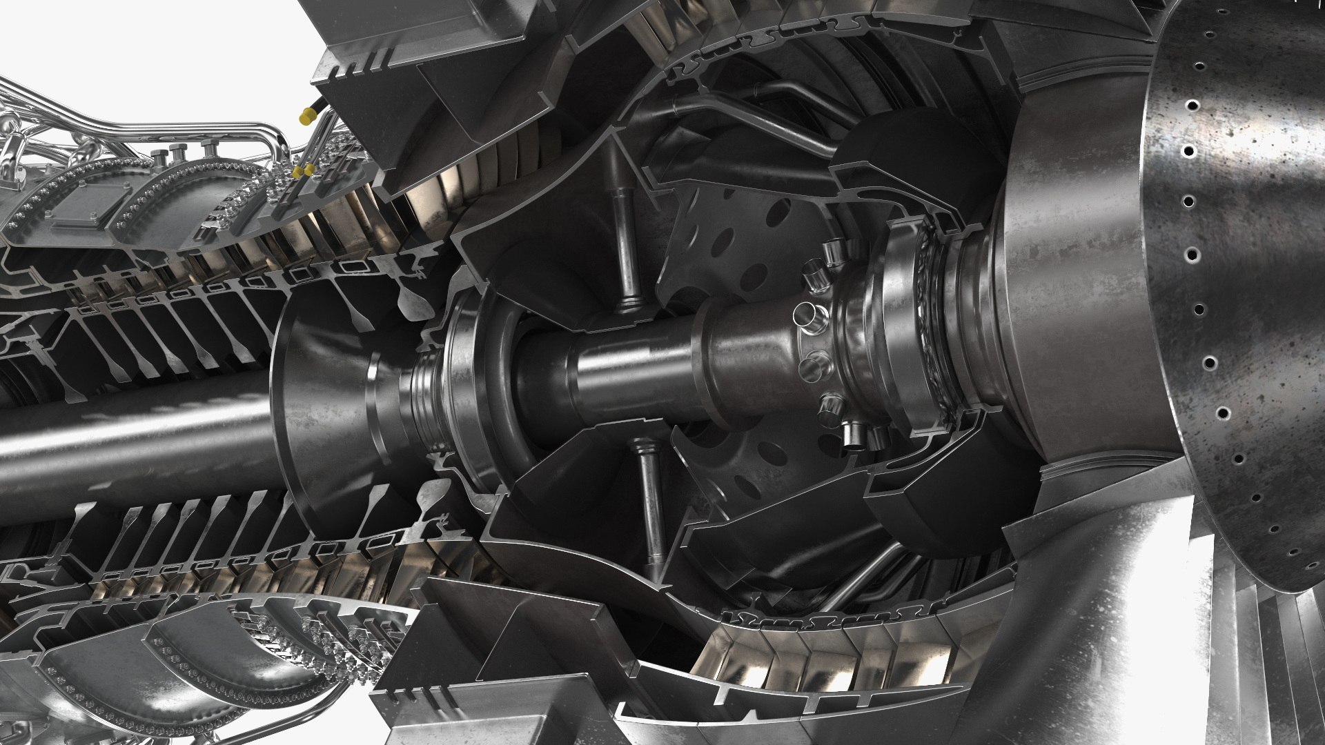 Turbofan Jet Engine Cutaway 3D Model - TurboSquid 2383175