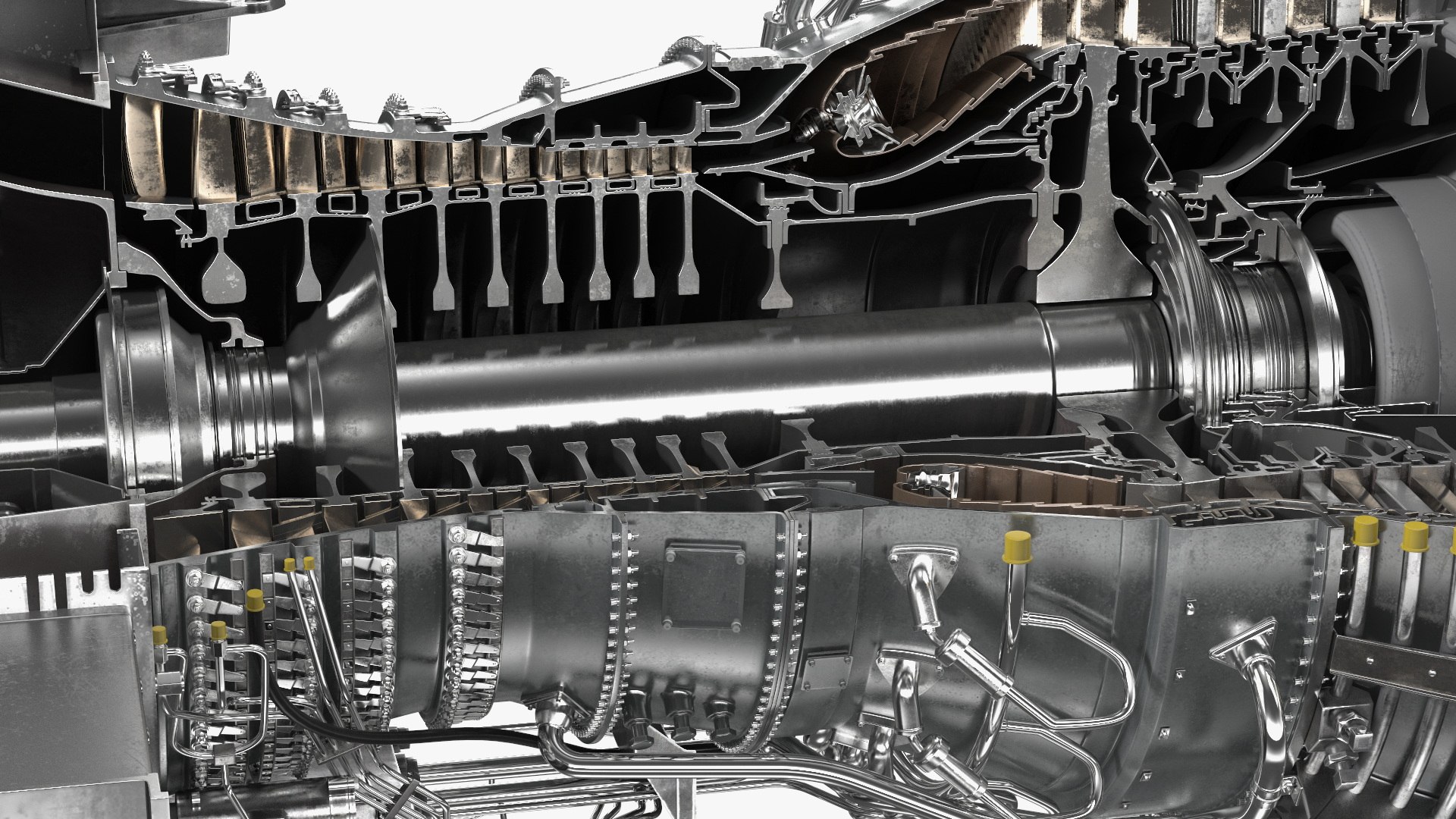 Turbofan Jet Engine Cutaway 3D Model - TurboSquid 2383175