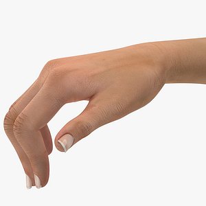 3D model female hand short nails