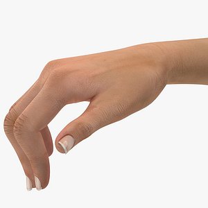 Female Hand with Short Nails Rigged for Maya