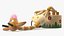 Wooden Push Up Toy Giraffe Fallen Pose