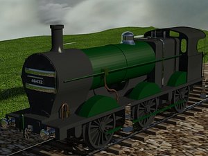 free fowler 4f 0-6-0 steam locomotive 3d model