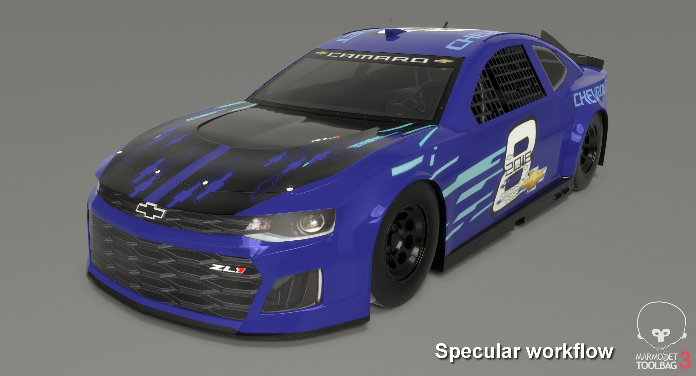 3D nascar chevrolet camaro zl1 model - TurboSquid 1292391