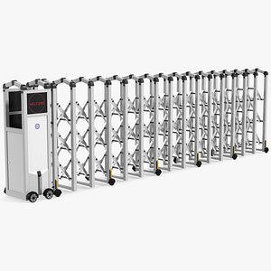 3D model Trackless Retractable Gate 5m Rigged for Maya