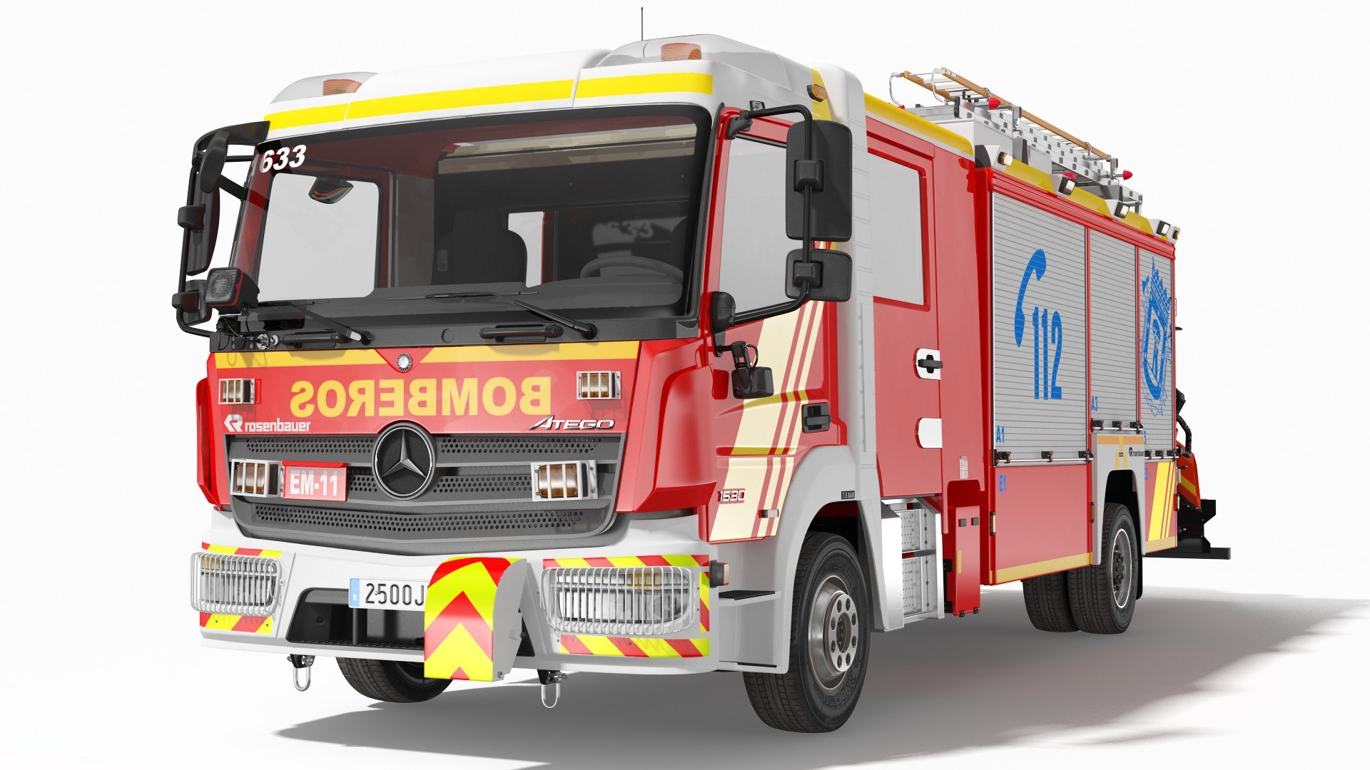 Mercedes Benz Atego 1530 Firetruck Simple Interior 3D model preview