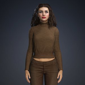 Casual Realistic  Girl 3D model