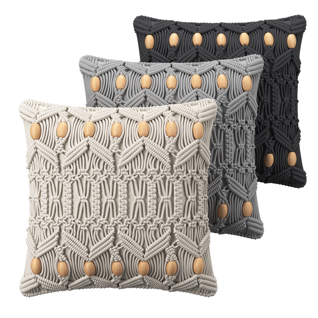 3D Macrame Cushions TurboSquid 1683773