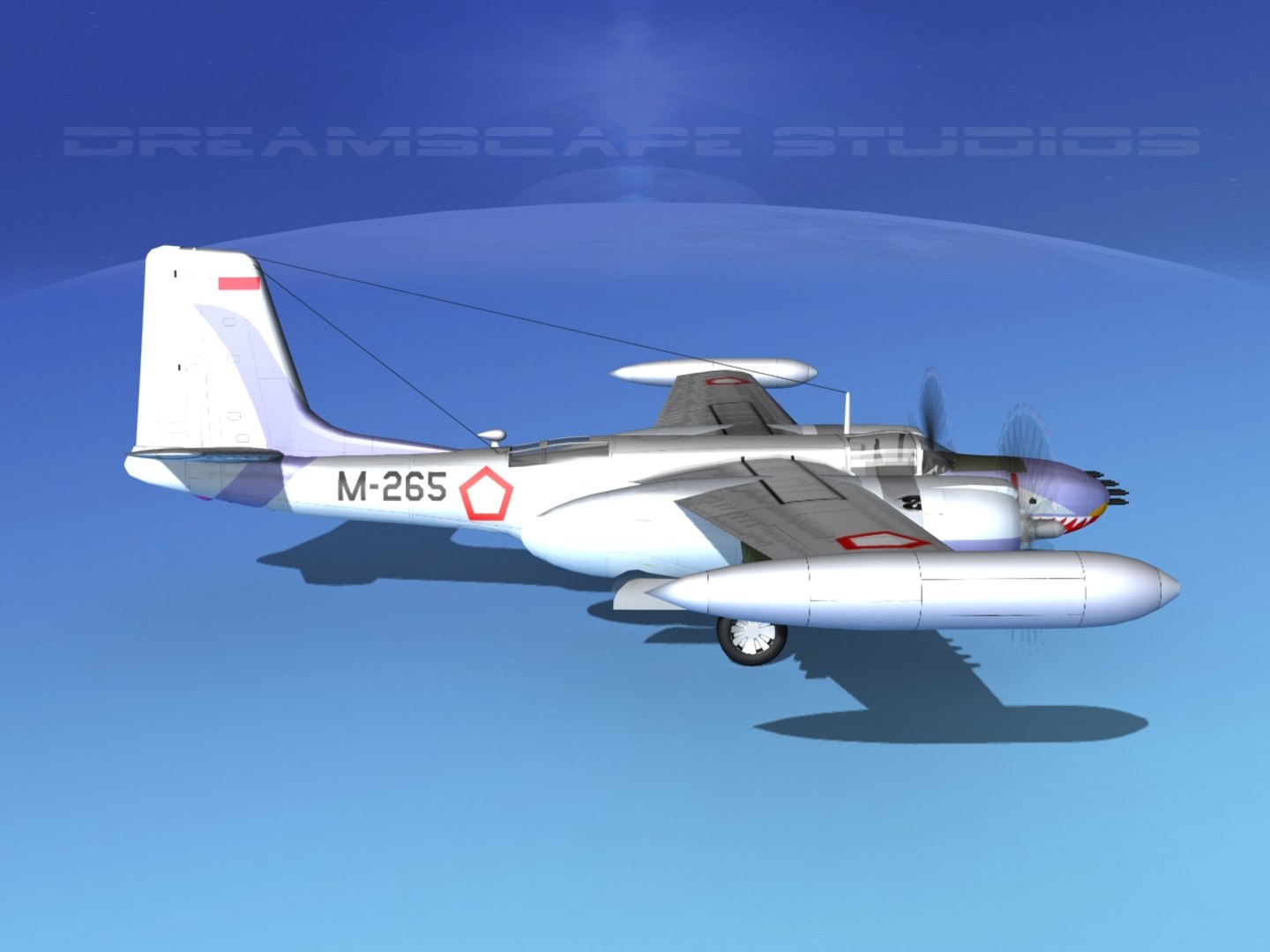 3d Douglas A-26k A-26 Bomber Model