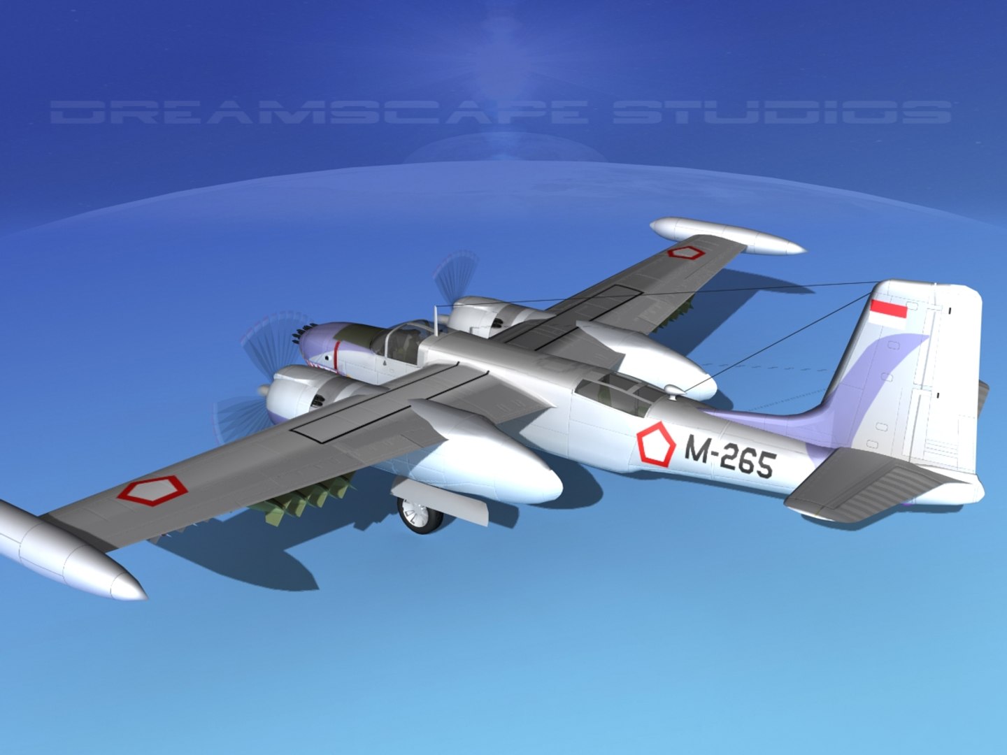 3d Douglas A-26k A-26 Bomber Model