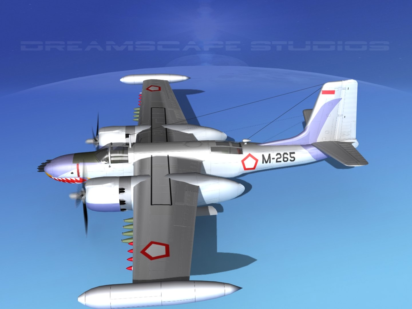 3d Douglas A-26k A-26 Bomber Model