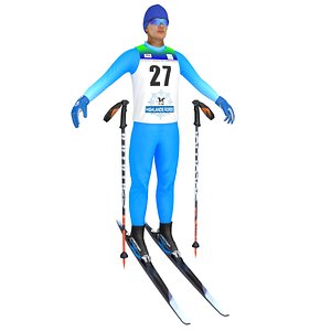 cross country skier ski 3D model