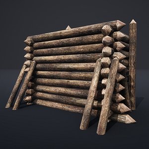 PALISADE BARRIER BARRICADE FENCE WALL WOODEN DAM MEDIEVAL FORT