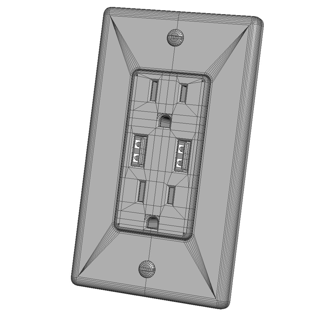 Usb Wall Outlet 3D Model - TurboSquid 1272080