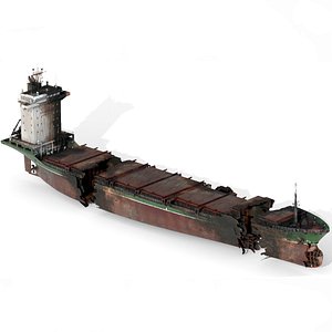 3D Burned ship