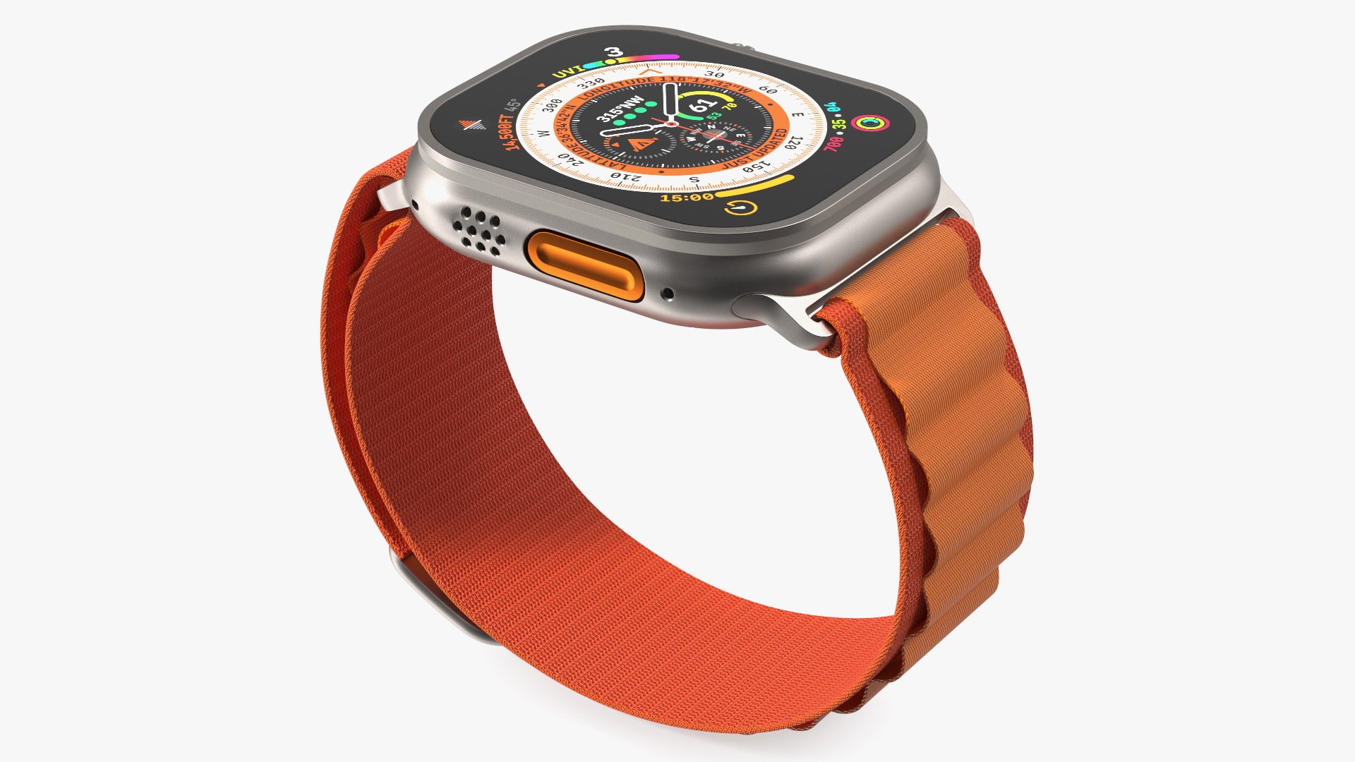 Apple Watch Ultra Alpine Loop Orange 3D model preview