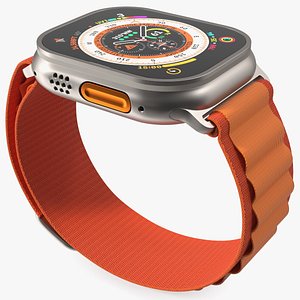 Apple Watch Ultra Alpine Loop Orange 3D model