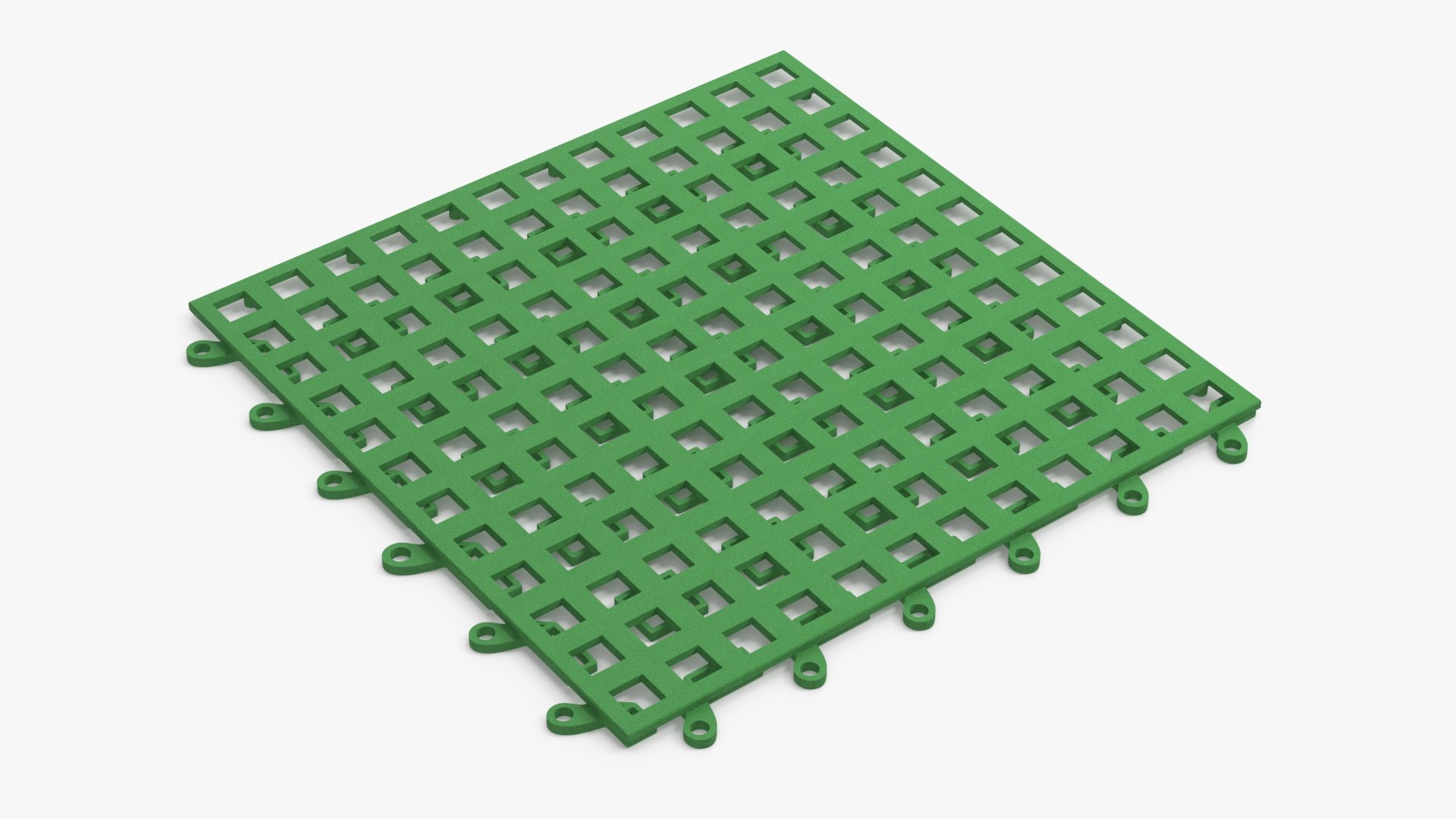 PVC Floor Mat Piece Green 3D model preview