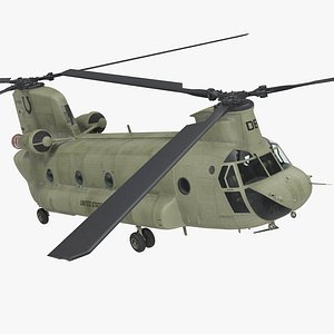 3D model army transport helicopter ch-47 chinook