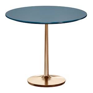 Nero 36 Blue Lacquer Dining Table with Brass Base 3D model