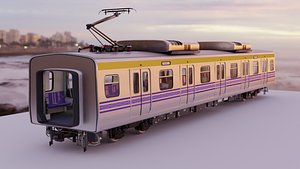 LRT-2 Train Middle Car Interior  Exterior Philippines 3D