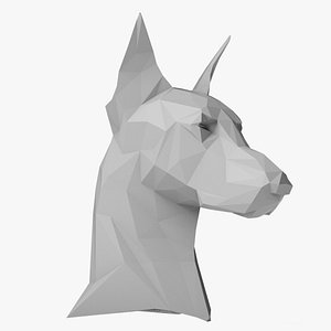 Doberman Head Low Poly
