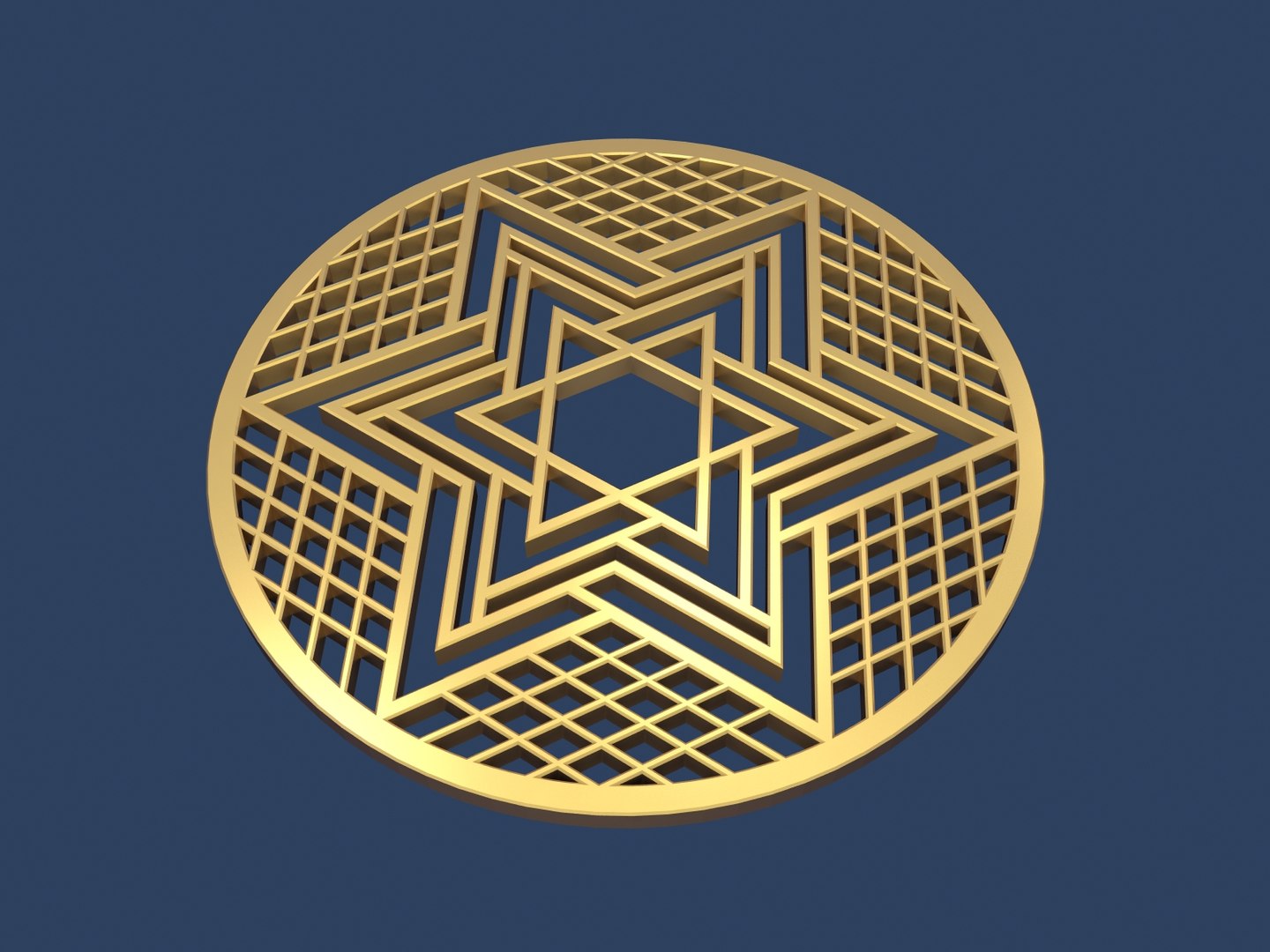 3D star david medallion model - TurboSquid 1416593