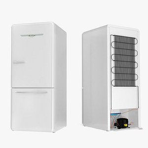 Vintage Style Refrigerator 3D model
