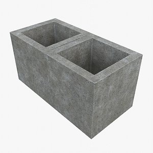 3D Cinder Block Double Corner