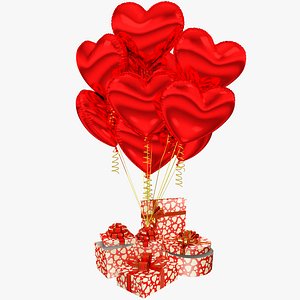 3D model Gifts with Balloons Collection V4