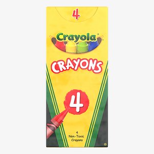 Crayola 4 Count Colored Crayons 3D Model