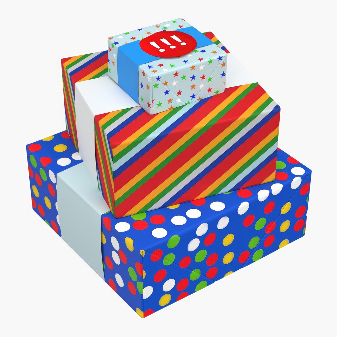 3D Hallmark Gift Boxes With Wrap Bands - TurboSquid 2088063