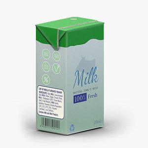 Supermarket Milk Carton 04 Low Poly PBR Realistic