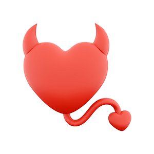 devil heart icon 3D model