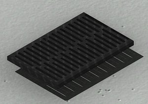V300 Drain Grate 500mm Metal Linear Drain Cover Heavy Duty 3D Model 3D